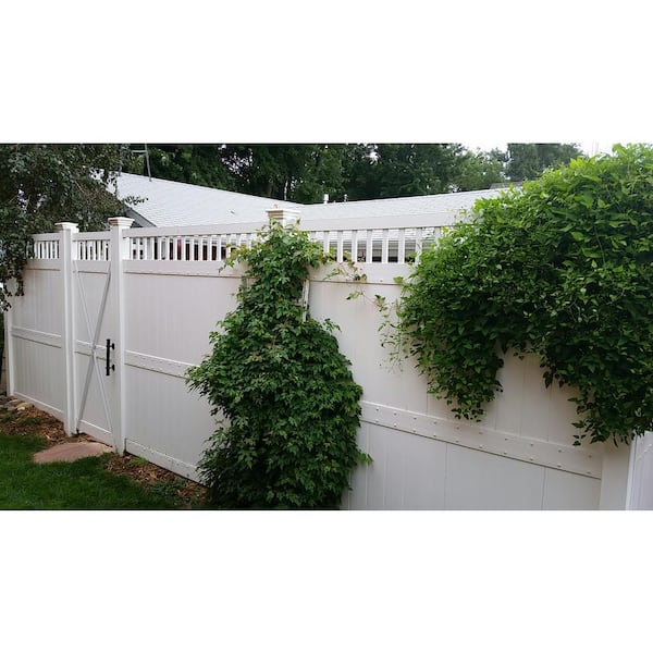 Weatherables Mason 3.7 ft. W x 8 ft. H White Vinyl Privacy Fence Gate Kit