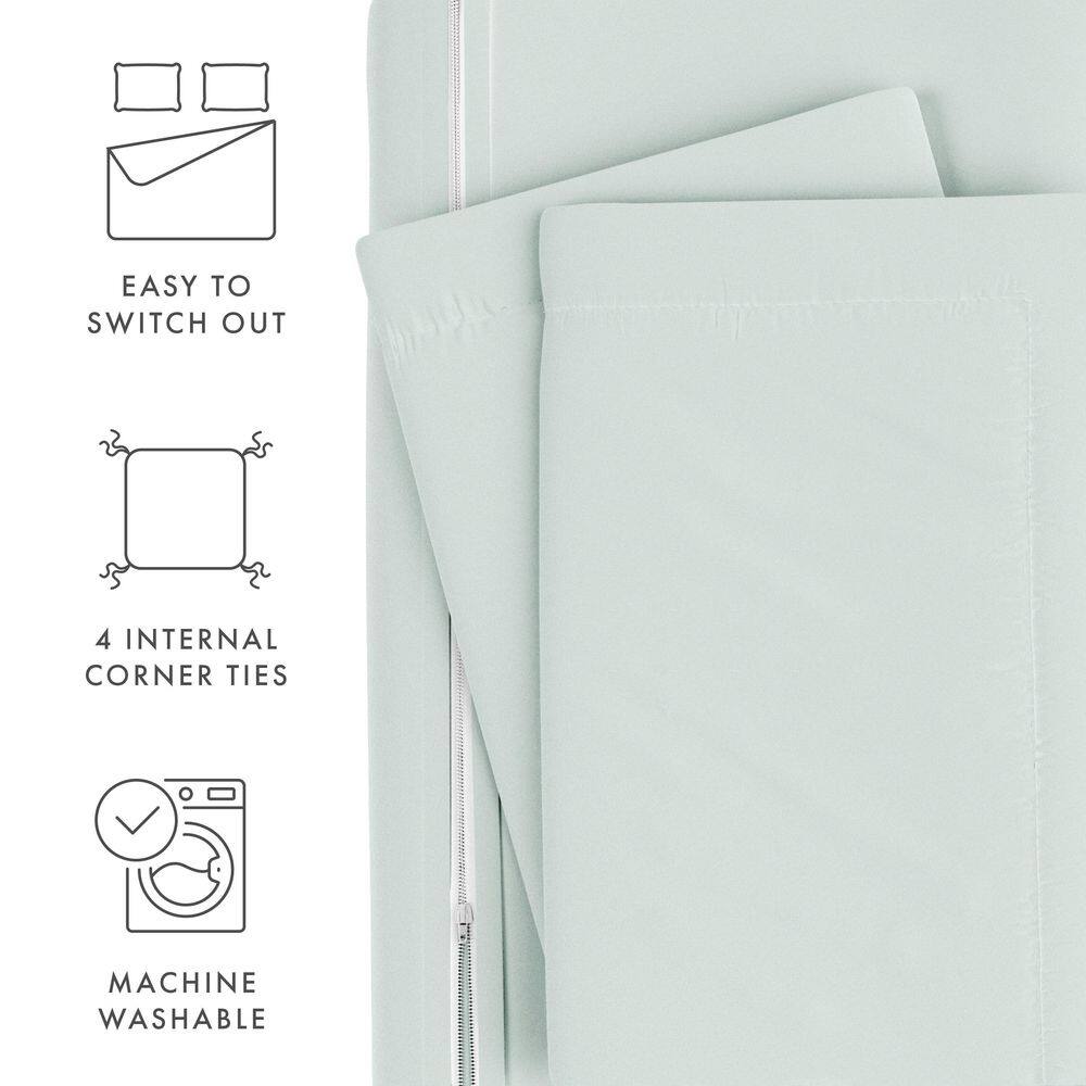 Mint Full/Queen Ultra Soft Microfiber Duvet Cover Set