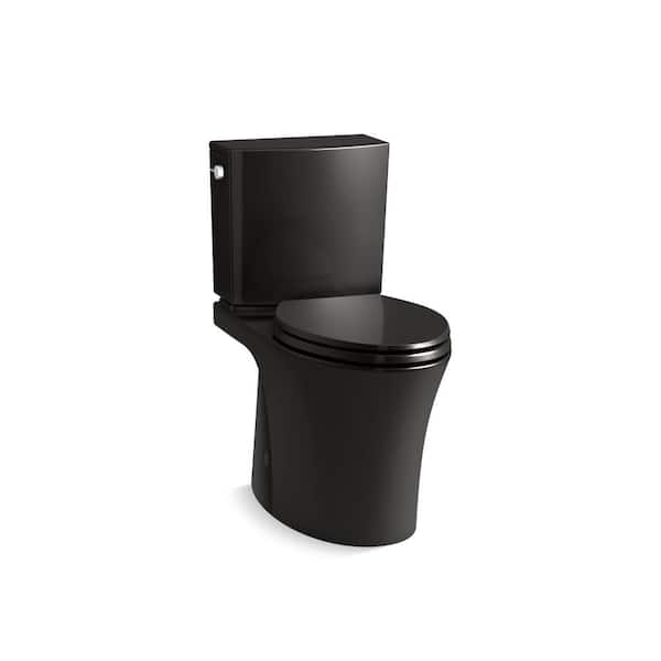 Veil 2-Piece 1.28 GPF Gravity Fed Single Flush Elongated Toilet in Black
