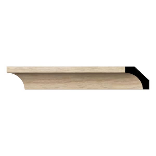 Ekena Millwork WM86 0.56 in. D x 1.63 in. W x 96 in. L Wood (White Oak) Crown Moulding