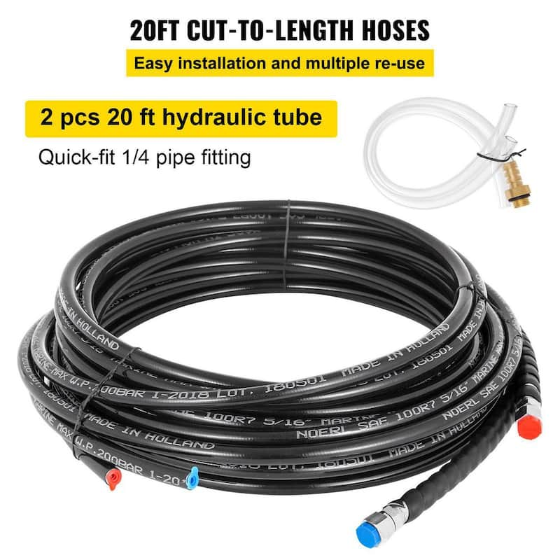 150HP Hydraulic Outboard Steering Kit with two lengths of 20 ft. hose Boat Marine System