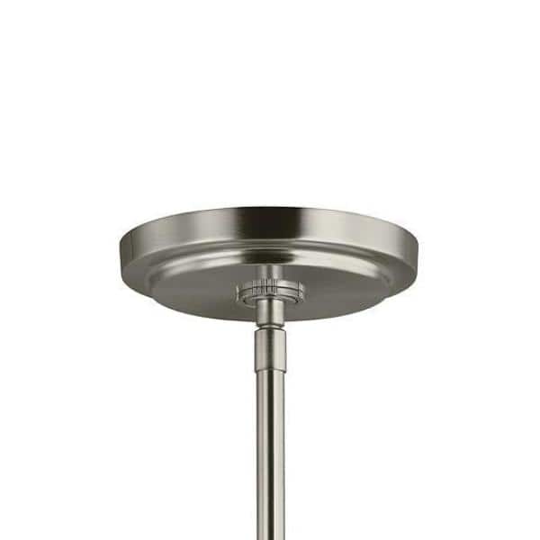 Brushed Nickel Mini Pendant with Clear Seeded Glass Shade