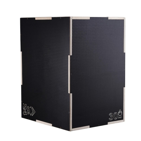 SKYSHALO 3 in 1 Plyometric Jump Box, 30/24/20 in. Wooden Plyo Box