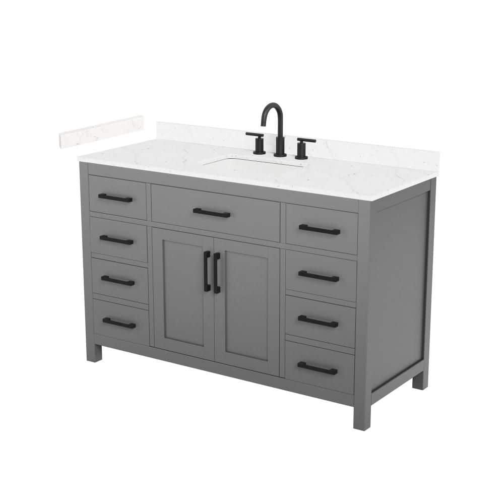 Beckett 54 in. Single Freestanding Dark Gray Bath Vanity with Top price history on PriceWatchPro