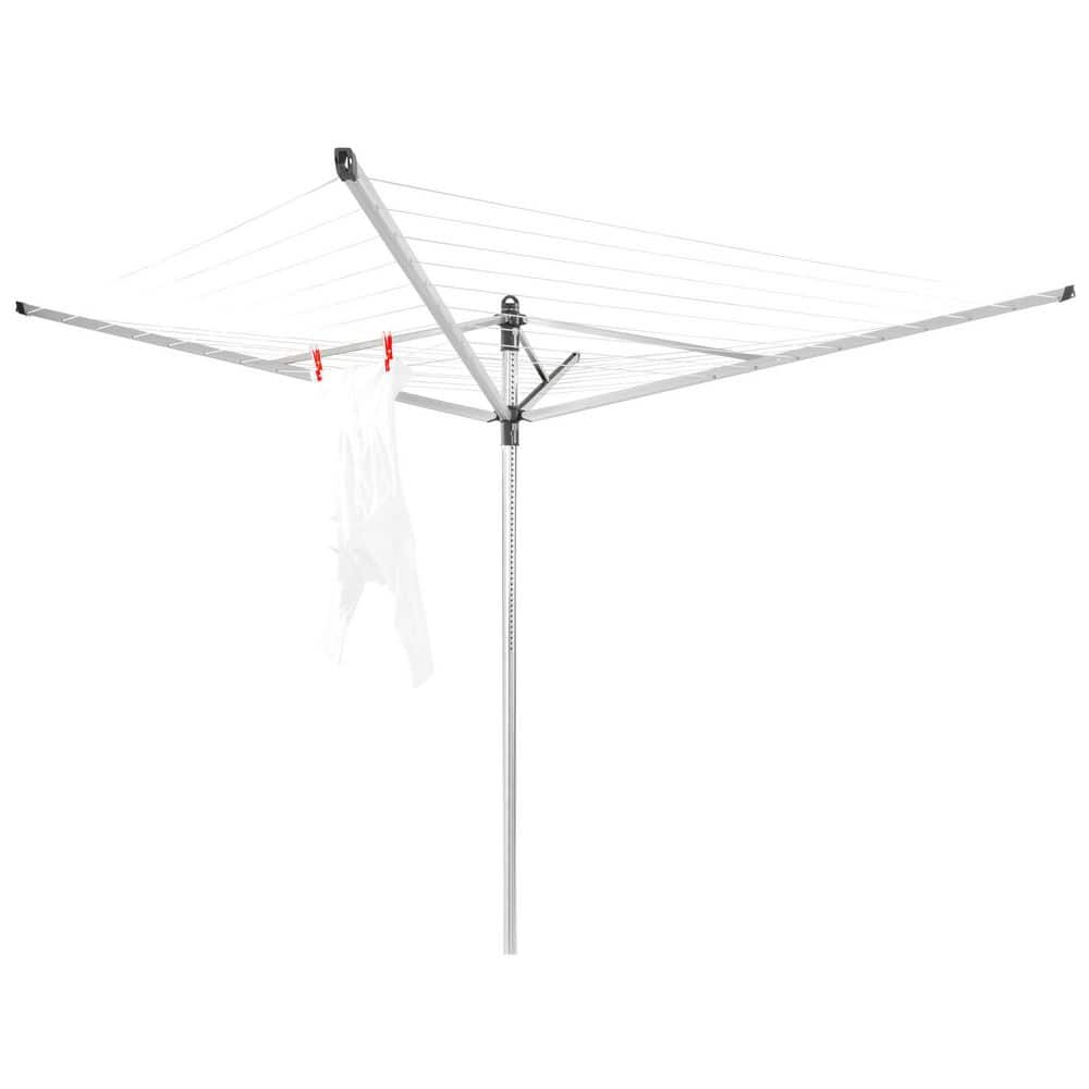 Lift-O-Matic Metallic Gray Adjustable Outdoor Clothesline with Ground Spike and Cover