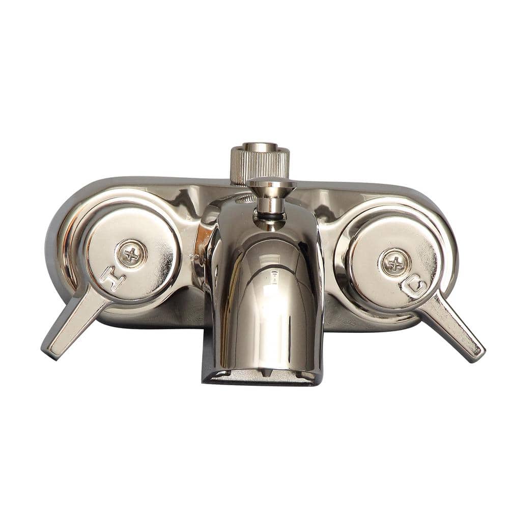 Polished Nickel Wall Mounted Clawfoot Tub Faucet with Diverter