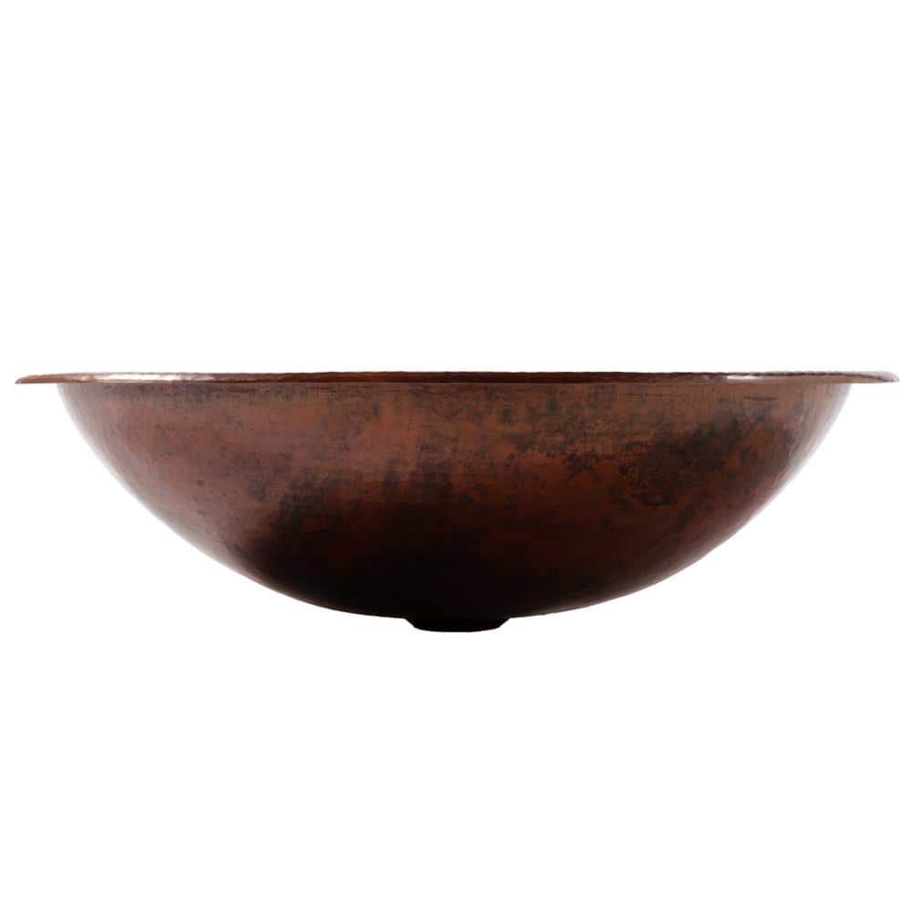 Schrodinger 19" Oval Hand-Hammered Copper Undermount Sink