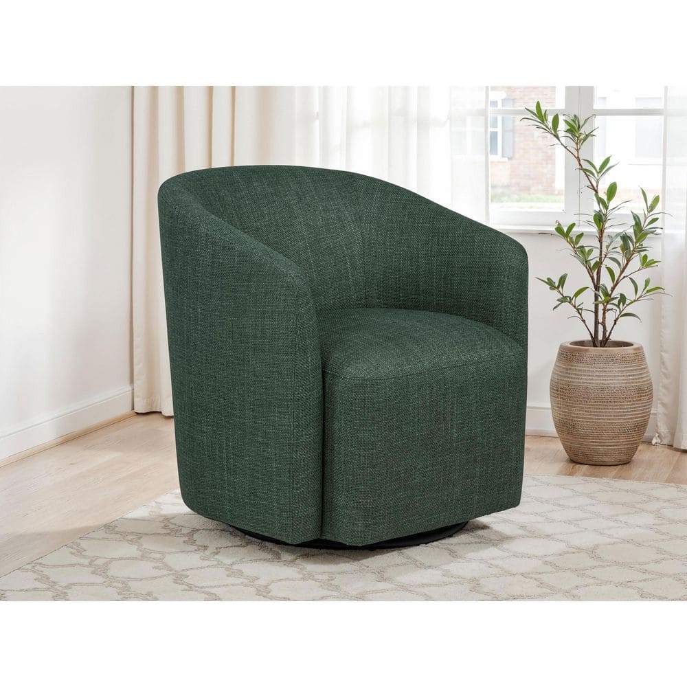 Coaster Mossbrook Green Fabric Upholstered Swivel Accent Chair