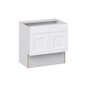 Wallace Painted Warm White Shaker Assembled 30 in.W x 30 in.Hx 21 in.D ADA Remove Front Vanity Sink Base Kitchen Cabinet