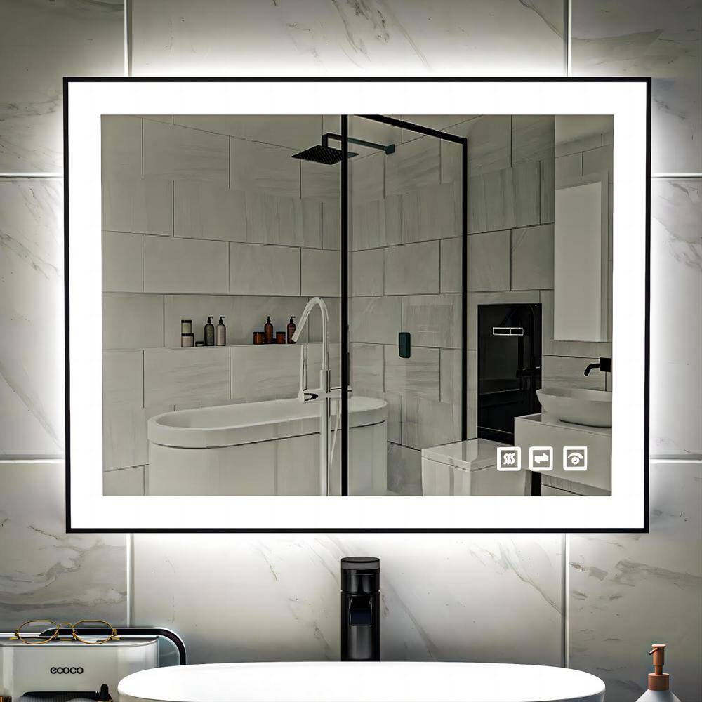 Teamson Kids 36 in. W x 28 in. H Rectangular Framed LED Anti-Fog Wall ...