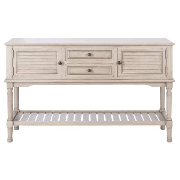 SAFAVIEH Tate 47.3 in. Greige Rectangle Wood Console Table with Drawer