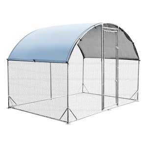 9.2 ft. x 6.2 ft. Metal Chicken Coop, Walk-in Chicken Run with Waterproof and Anti-Ultraviolet Cover
