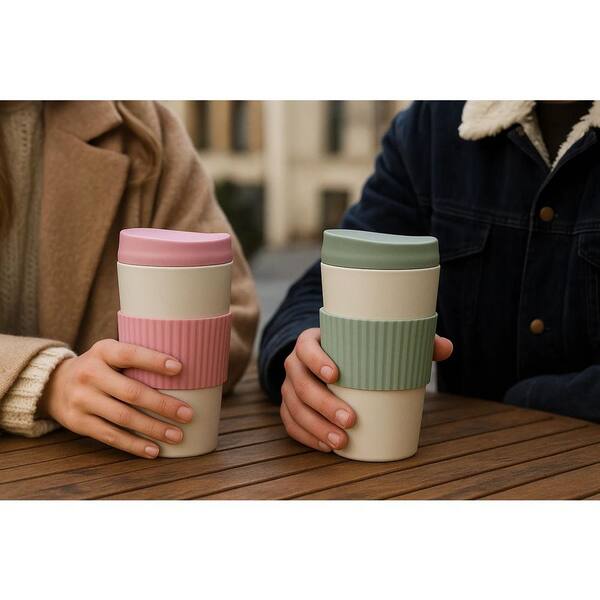 Abode Homewares Mesa Hot Double Wall Travel Tumbler - Pink & Green - 20 oz - Set of 2