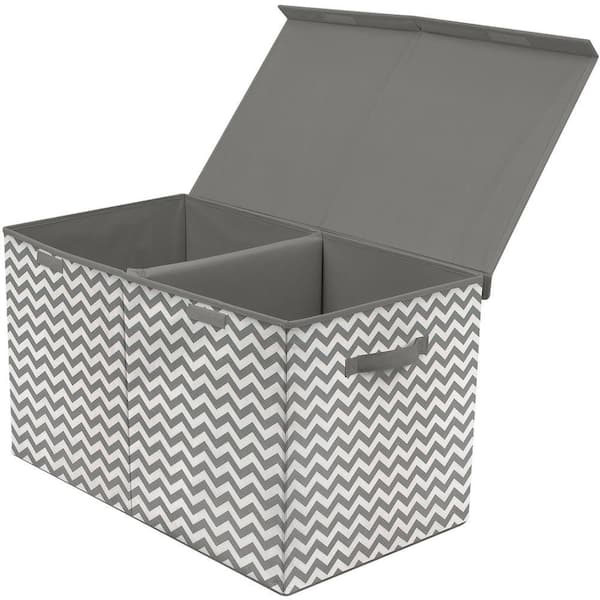 Flip-Top Lid Toy Storage Chest, Gray 27.5 in. x 16 in. Toy Bag, Large Collapsible Storage for Nursery