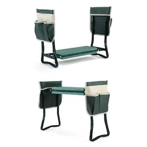 24 in.Garden Kneeler and Seat Folding Outdoor Bench with Tool Bags