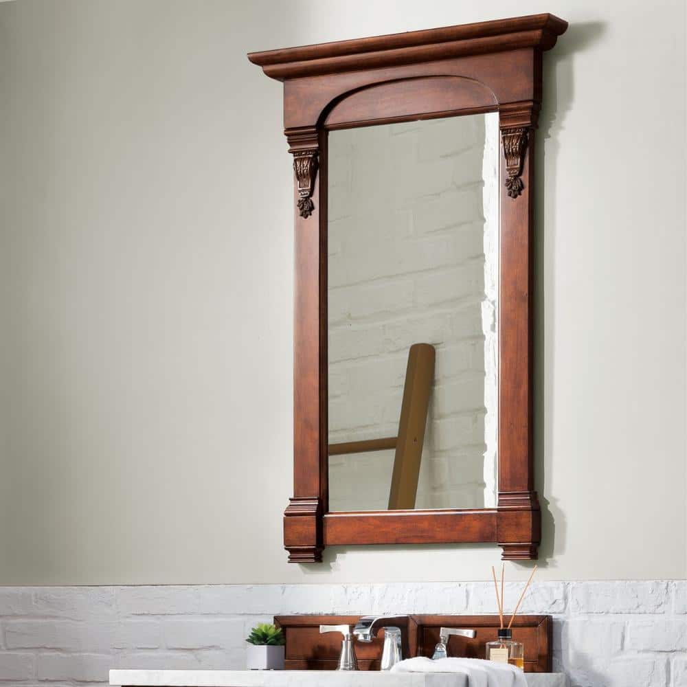 Bright White Rectangular Wood Framed Vanity Mirror