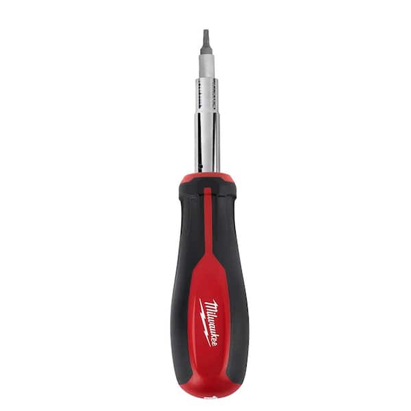 11-in-1 Multi-Tip Screwdriver with Square Drive Bits With Safety Box Cutter
