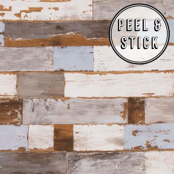 Unbranded Distressed Wood Peel and Stick Removable Wallpaper
