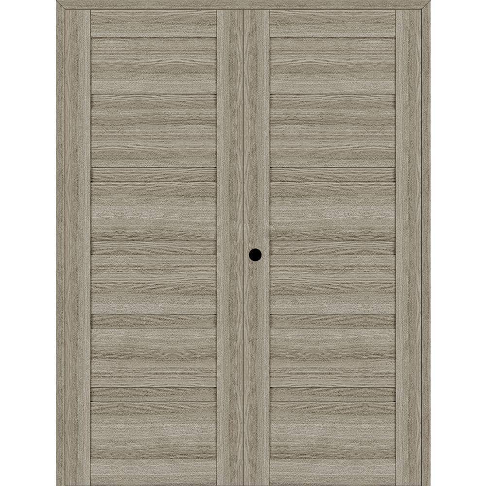 Louver 72 in. x 79.375 in. Right Active Shambor Wood Composite Double Prehung Interior Door price history on PriceWatchPro