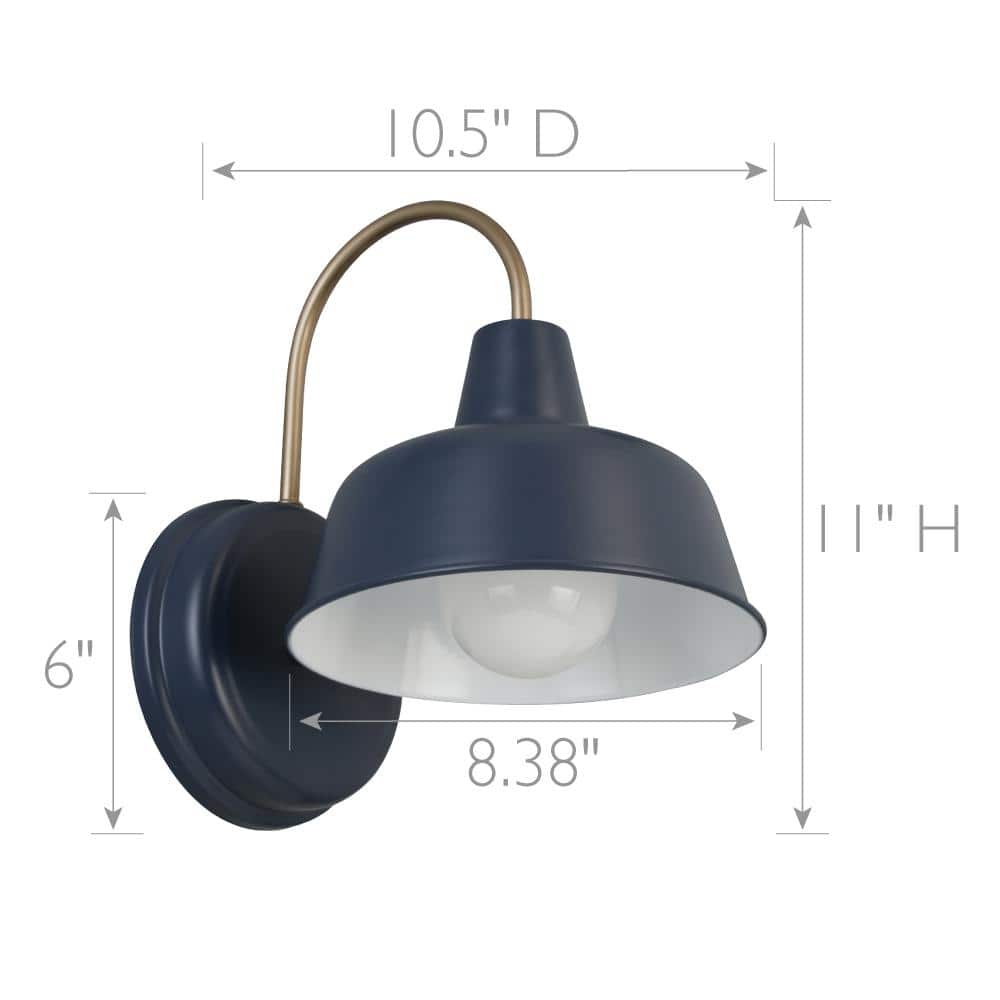 Arched Gold Steel Dimmable Sconce with Bell-Shaped Shade