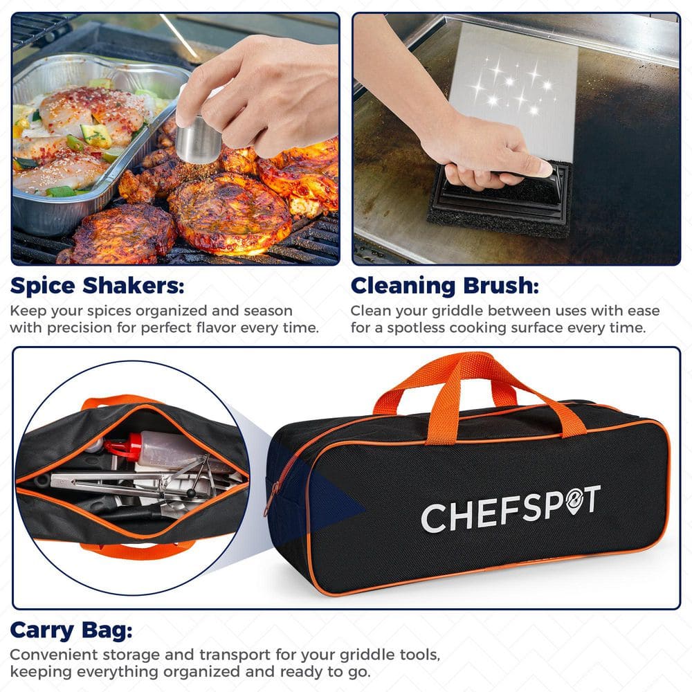 Commercial Chef 36 Piece Griddle Accessories for Blackstone Griddles - Flat Top Grill Accessories