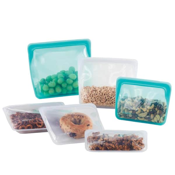 Stasher 64.2 oz. Half Gallon Silicon Food Storage Bag in Aqua STHG03 - The  Home Depot