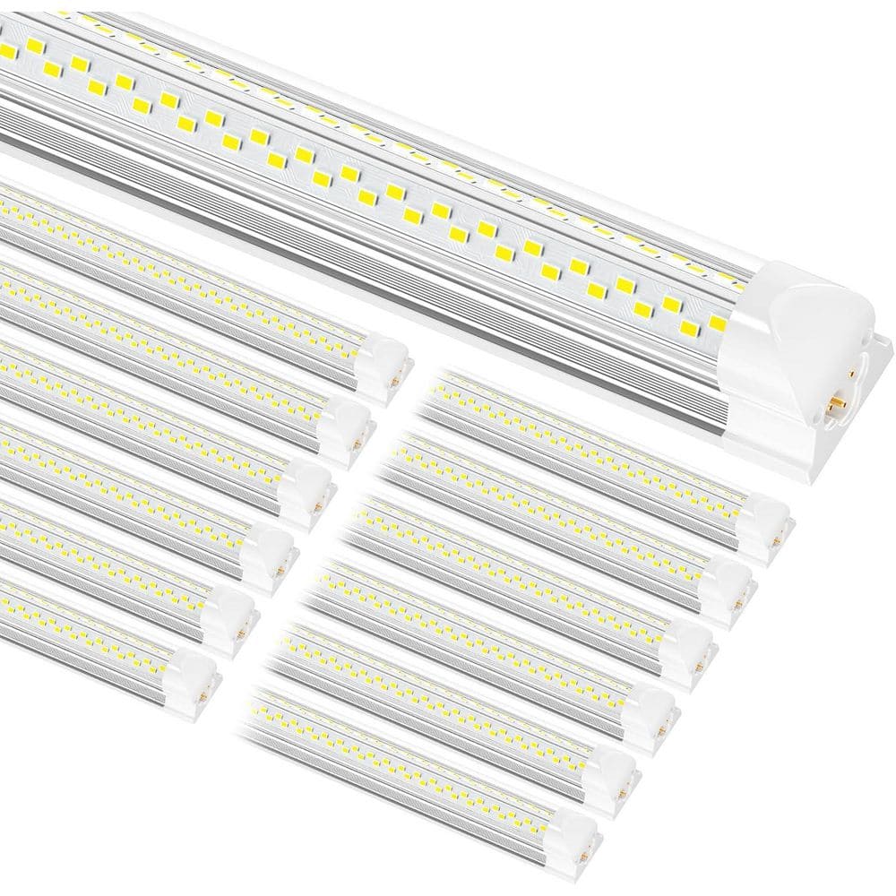 12-Pack 8 ft. 100-Watt Equivalent T8 Linkable LED Tube Lights White High Bay Light, 6000K for Garage Workshop price history on PriceWatchPro