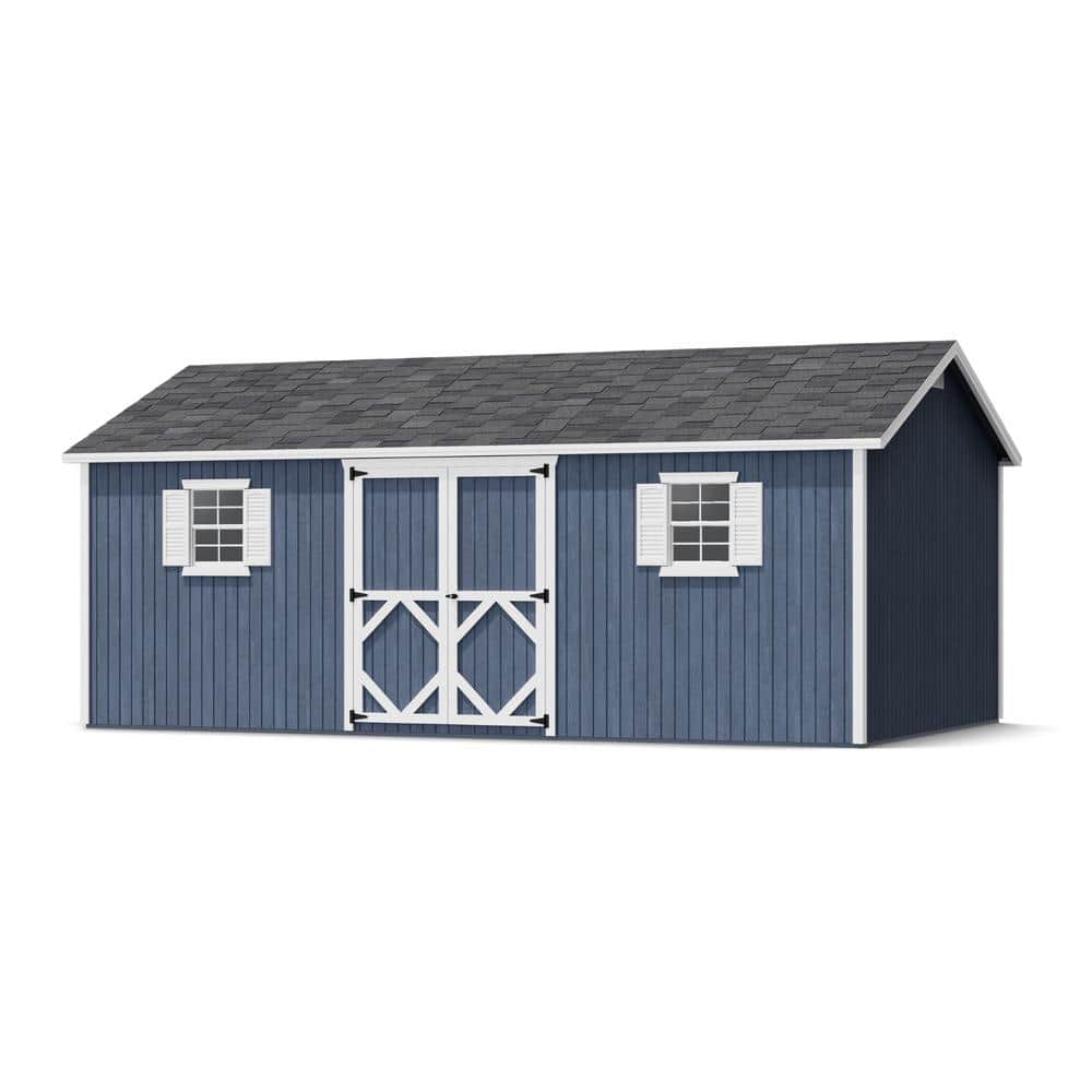 Classic Blue and White 12' x 20' Wood Workshop Shed Kit