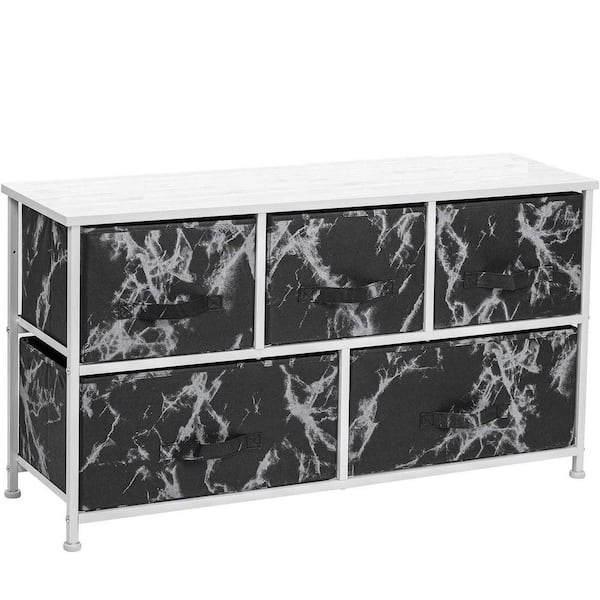 Sorbus 6-Drawer Greige Dresser Steel Frame Wood Top Easy Pull Fabric Bins 11.75 in. L x 31.5 in. W x 24.62 in. H