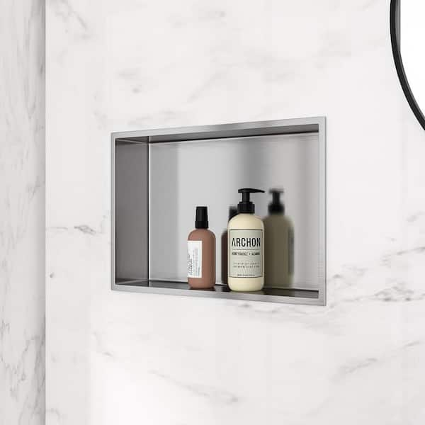 Lordear Shower Niche 36in x 12in Rectangle Double Bathroom Niche, Recessed  Wall Niche Insert for Bathroom Storage