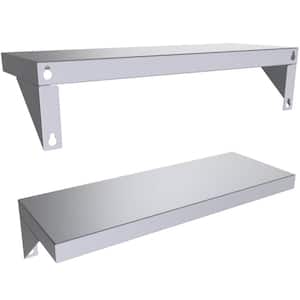 Designer 22.5 in.W x 8 in. D x 1.375 in. H 304 Stainless Steel Sturdy Wall Shelf Panel