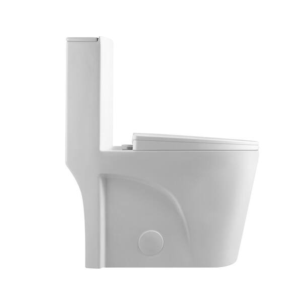 Aoibox 1-Piece 1.1/1.6 GPF Elongated Dual Flush Water saving Toilet in.  White, Seat Included SNMX410 - The Home Depot