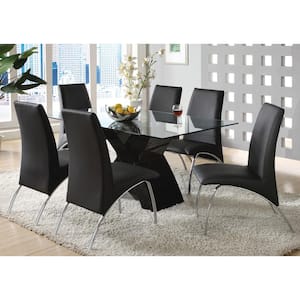 Audna 59 in. Rectangle Black Glass Dining Table (Seats 6)