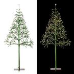 53/61 in. Tall Indoor/Outdoor Artificial Christmas Tree with LED Lights, Green