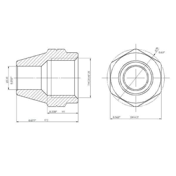 1/4 in. Flare Brass Nut Fitting