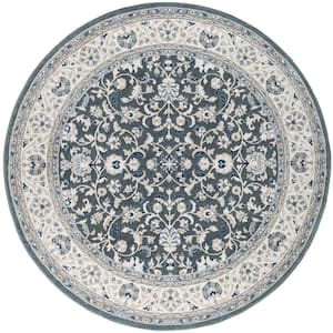 Madison Floral Gray 8 ft. Round Indoor Area Rug