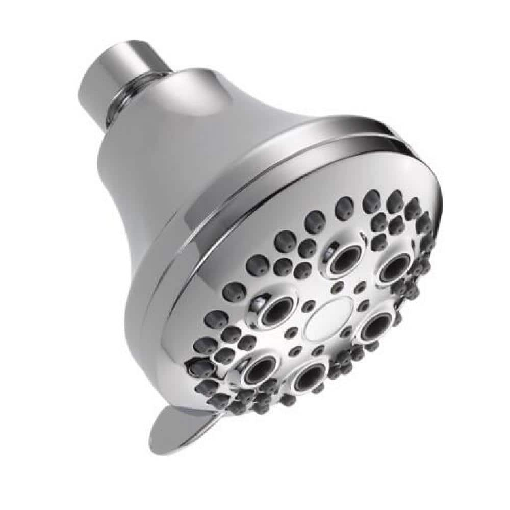 Delta 5-Spray Patterns 1.75 GPM 4 in. Wall Mount Fixed Shower Head in ...