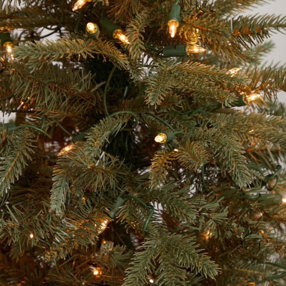 4.5-Foot Green Pine Artificial Christmas Tree with Clear Lights and Decorative Planter