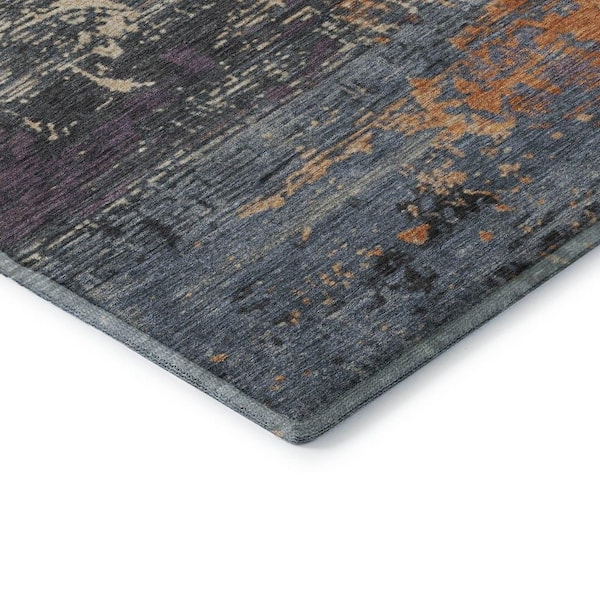 Mayfield Premium Machine Washable Abstract AMF1777 Blue 2 ft. x 3 ft. Area Rug