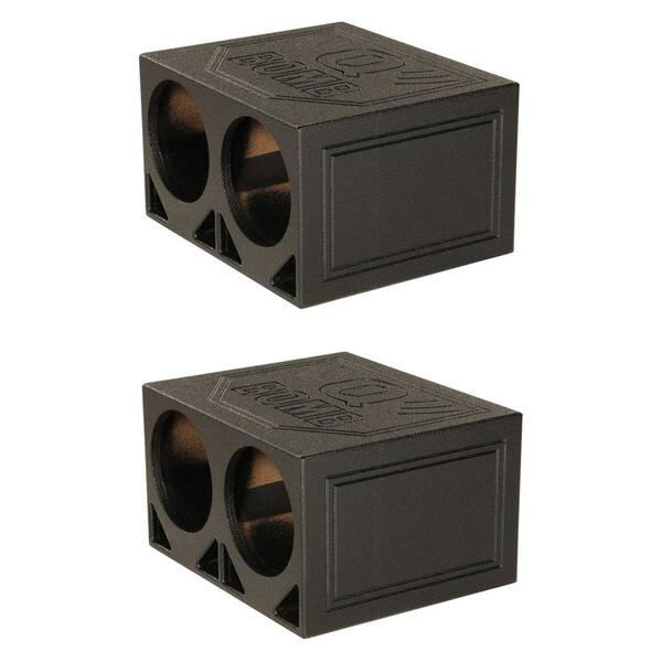 Q POWER Dual 10 in. Triangle Ported Subwoofer Box with Bedliner Spray (2-Pack)