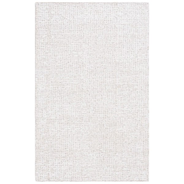SAFAVIEH Glamour 4 ft. x 6 ft. Natural/Ivory Marle Crosshatch Area Rug