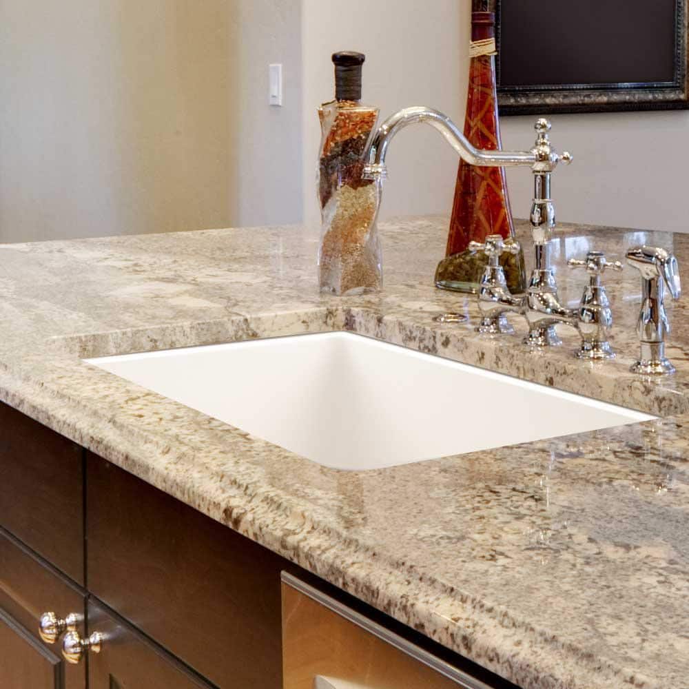 Biscuit Gloss Fireclay Undermount Farmhouse Kitchen Sink
