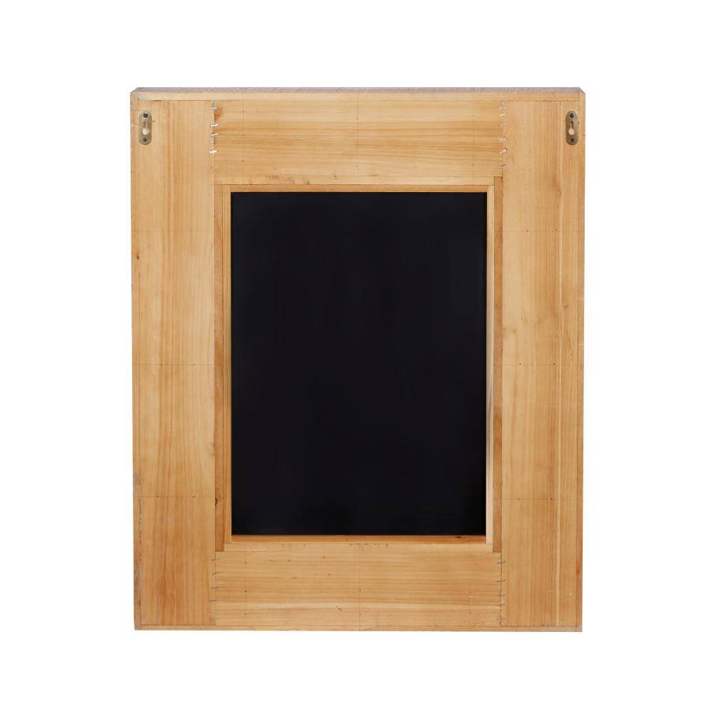 Elegant 24" Brown Wood Rectangular Wall Mirror with Storage Shelves