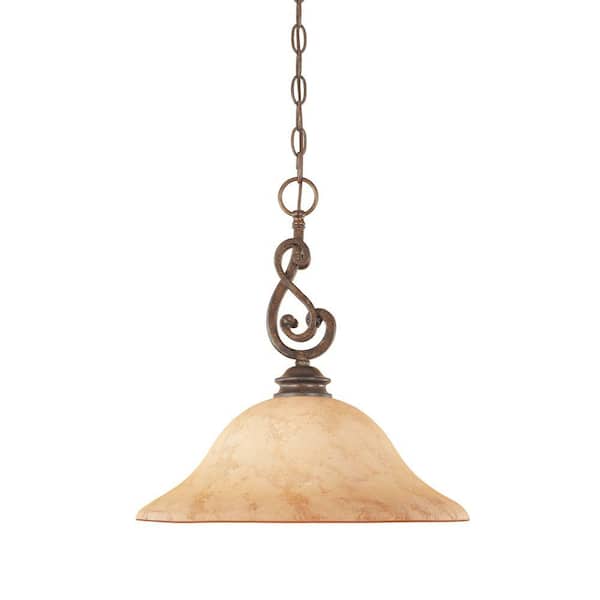 Designers Fountain Mendocino 1-Light Forged Sienna Hanging Pendant