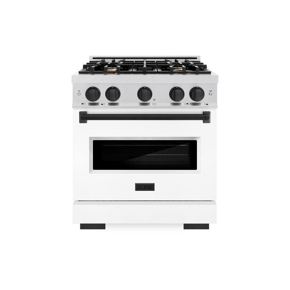 Autograph 30 in. Classic Dual Fuel Range with 4 Burners and Electric Oven in Satin Steel with White and Black Accents price history on PriceWatchPro
