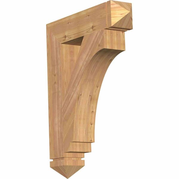 Ekena Millwork 5.5 in. x 36 in. x 28 in. Western Red Cedar Imperial Arts and Crafts Smooth Bracket
