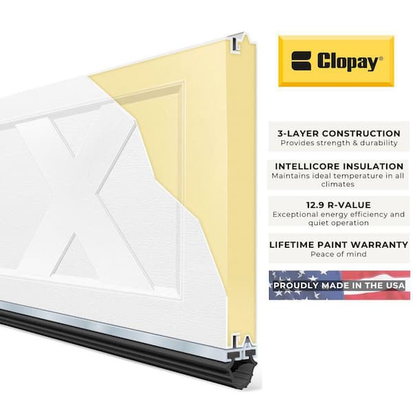 Clopay Bridgeport Steel Design A 16 ft. x 7 ft. Insulated 12.9 R