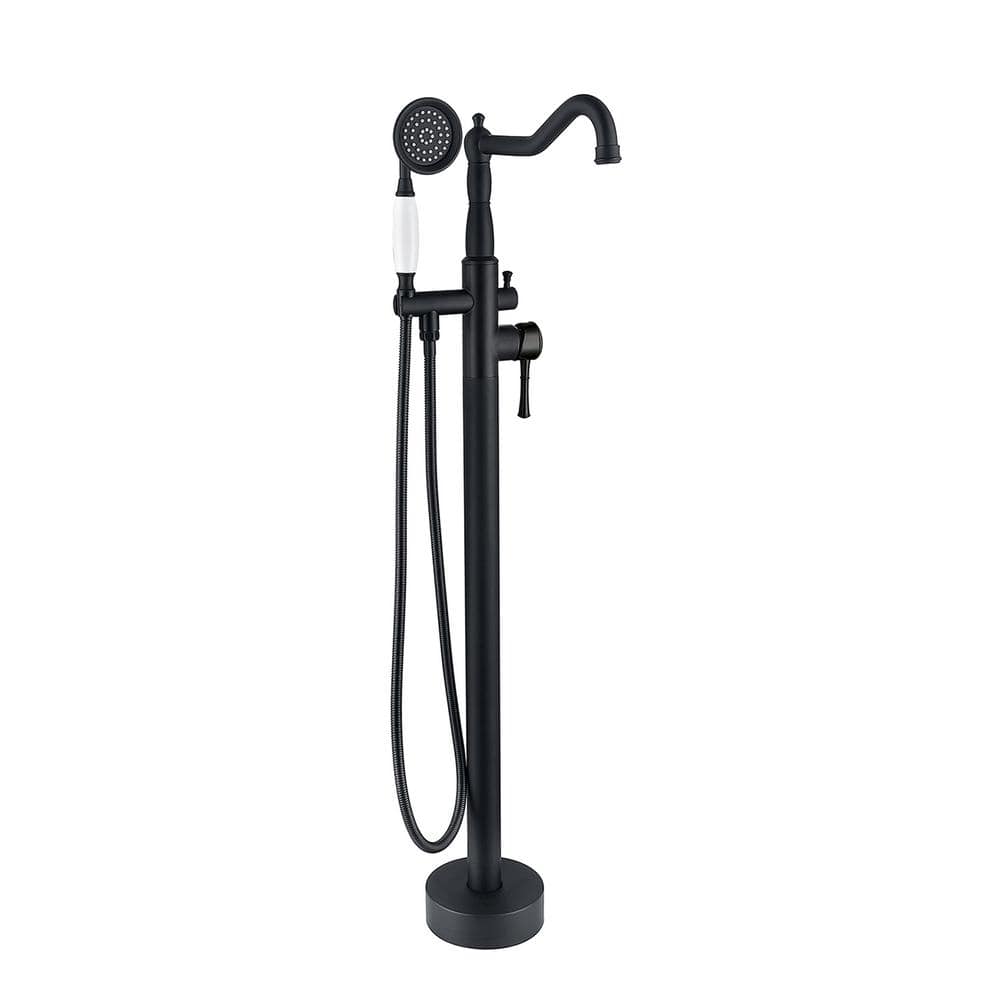 Single-Handle Claw Foot Freestanding Tub Faucet with Hand Shower in. Matte 