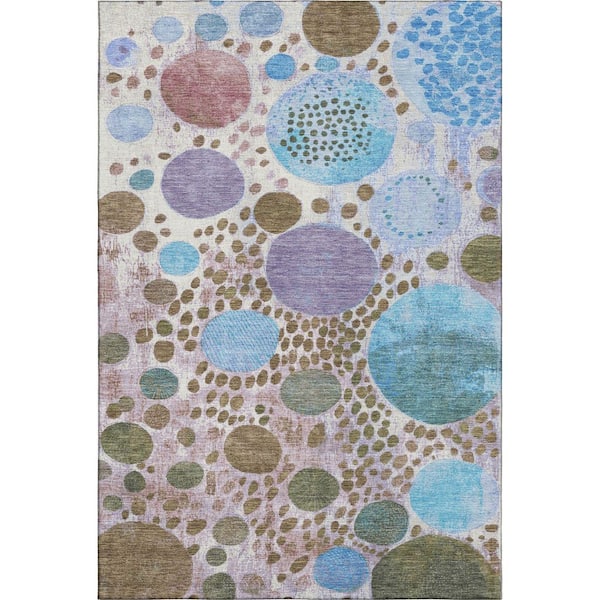 Mayfield Premium Machine Washable Abstract AMF1895 Khaki 10 ft. x 14 ft. Area Rug