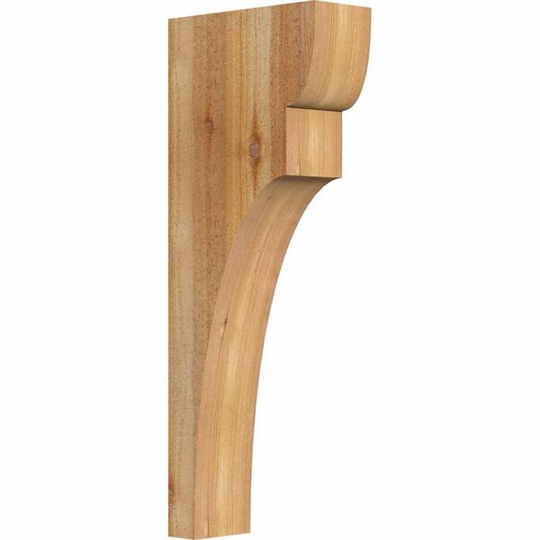 Ekena Millwork 4 in. x 10 in. x 26 in. Western Red Cedar Yorktown Rough Sawn Corbel
